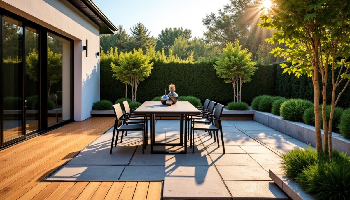 Est-il vraiment possible d'associer mobilier métallique et terrasses en bois ou en pierre ?