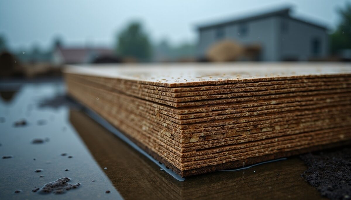 Panneau OSB sous la pluie : risques d'endommagement et solutions de protection efficaces Panneau OSB sous la pluie : risques d'endommagement et solutions de protection efficaces